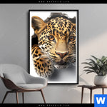 Poster Wanddurchbruch Leopard Hochformat Produktvorschau mit dem Bild Wanddurchbruch - Leopard im Format Hochformat.