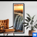 Poster Wasserfall Bei Abendsonne Schmal Produktvorschau mit dem Bild Wasserfall bei Abendsonne im Format Schmal.