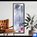 Poster Weihnachtskugeln Im Winterwunderland Schmal Produktvorschau mit dem Bild Weihnachtskugeln im Winterwunderland im Format Schmal.