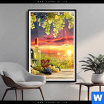 Poster Weinreben Im Abendlicht Hochformat Produktvorschau mit dem Bild Weinreben im Abendlicht im Format Hochformat.