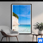 Poster Weisse Kreidefelswand Am Meer Hochformat Produktvorschau mit dem Bild Weiße Kreidefelswand am Meer im Format Hochformat.
