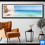 Poster Weisse Kreidefelswand Am Meer Panorama Produktvorschau mit dem Bild Weiße Kreidefelswand am Meer im Format Panorama.