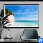 Poster Weisse Kreidefelswand Am Meer Querformat Produktvorschau mit dem Bild Weiße Kreidefelswand am Meer im Format Querformat.