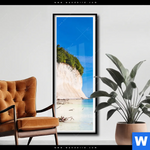 Poster Weisse Kreidefelswand Am Meer Schmal Produktvorschau mit dem Bild Weiße Kreidefelswand am Meer im Format Schmal.