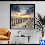 Poster Wellenbrecher Am Nordseestrand Quadrat Produktvorschau mit dem Bild Wellenbrecher am Nordseestrand im Format Quadrat.