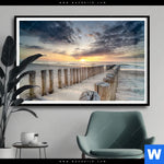 Poster Wellenbrecher Am Nordseestrand Querformat Produktvorschau mit dem Bild Wellenbrecher am Nordseestrand im Format Querformat.