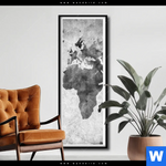 Poster Weltkarte Grautoene Schmal Produktvorschau mit dem Bild Weltkarte Grautöne im Format Schmal.