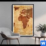 Poster Weltkarte Rostoptik Hochformat Produktvorschau mit dem Bild Weltkarte Rostoptik im Format Hochformat.