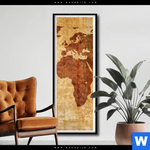 Poster Weltkarte Rostoptik Schmal Produktvorschau mit dem Bild Weltkarte Rostoptik im Format Schmal.