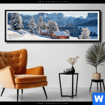 Poster Winteridylle In Den Bergen Panorama Produktvorschau mit dem Bild Winteridylle in den Bergen im Format Panorama.