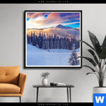 Poster Winterliches Gebirge Quadrat Produktvorschau mit dem Bild Winterliches Gebirge im Format Quadrat.