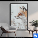 Poster Winterstille Der Fuchs Hochformat Produktvorschau mit dem Bild Winterstille - Der Fuchs im Format Hochformat.