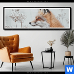Poster Winterstille Der Fuchs Panorama Produktvorschau mit dem Bild Winterstille - Der Fuchs im Format Panorama.