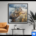 Poster Wolf Wald No 2 Quadrat Produktvorschau mit dem Bild Wolf & Wald No.2 im Format Quadrat.