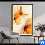 Poster Zarte Blueten In Orange Hochformat Produktvorschau mit dem Bild Zarte Blüten in Orange im Format Hochformat.
