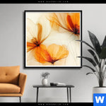 Poster Zarte Blueten In Orange Quadrat Produktvorschau mit dem Bild Zarte Blüten in Orange im Format Quadrat.