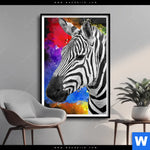 Poster Zebra Pop Art No 1 Hochformat Produktvorschau mit dem Bild Zebra Pop Art No.1 im Format Hochformat.