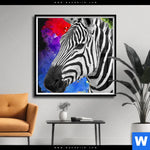 Poster Zebra Pop Art No 1 Quadrat Produktvorschau mit dem Bild Zebra Pop Art No.1 im Format Quadrat.