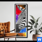 Poster Zebra Pop Art No 1 Schmal Produktvorschau mit dem Bild Zebra Pop Art No.1 im Format Schmal.