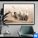 Poster Zebra Staub Querformat Produktvorschau mit dem Bild Zebra & Staub im Format Querformat.