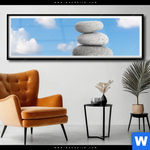 Poster Zen Spa Steine Panorama Produktvorschau mit dem Bild Zen Spa Steine im Format Panorama.