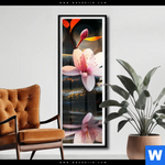 Poster Zen Steine Mit Blumen Schmal Produktvorschau mit dem Bild Zen Steine mit Blumen im Format Schmal.