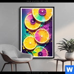 Poster Zitronen Neon Farbe Hochformat Produktvorschau mit dem Bild Zitronen Neon Farbe im Format Hochformat.