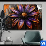 Spannbild Abstrakte Blume In Orange Lila Querformat Produktvorschau mit dem Bild Abstrakte Blume in Orange & Lila im Format Querformat.