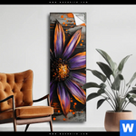 Spannbild Abstrakte Blume In Orange Lila Schmal Produktvorschau mit dem Bild Abstrakte Blume in Orange & Lila im Format Schmal.