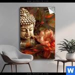 Spannbild Abstrakter Buddha Blumen Hochformat Produktvorschau mit dem Bild Abstrakter Buddha & Blumen im Format Hochformat.
