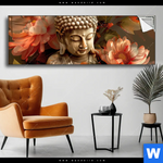 Spannbild Abstrakter Buddha Blumen Panorama Produktvorschau mit dem Bild Abstrakter Buddha & Blumen im Format Panorama.