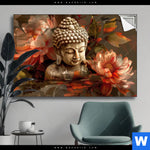 Spannbild Abstrakter Buddha Blumen Querformat Produktvorschau mit dem Bild Abstrakter Buddha & Blumen im Format Querformat.