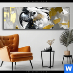 Spannbild Abstrakter Papagei Mit Gold Panorama Produktvorschau mit dem Bild Abstrakter Papagei mit Gold im Format Panorama.