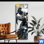 Spannbild Abstrakter Papagei Mit Gold Schmal Produktvorschau mit dem Bild Abstrakter Papagei mit Gold im Format Schmal.