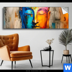 Spannbild Abstraktes Buddha Gesicht Panorama Produktvorschau mit dem Bild Abstraktes Buddha-Gesicht im Format Panorama.