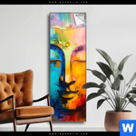 Spannbild Abstraktes Buddha Gesicht Schmal Produktvorschau mit dem Bild Abstraktes Buddha-Gesicht im Format Schmal.