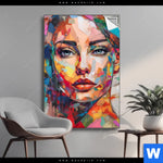 Spannbild Abstraktes Frauenportraet Aurora Hochformat Produktvorschau mit dem Bild Abstraktes Frauenporträt Aurora im Format Hochformat.