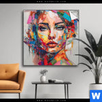 Spannbild Abstraktes Frauenportraet Aurora Quadrat Produktvorschau mit dem Bild Abstraktes Frauenporträt Aurora im Format Quadrat.