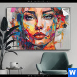 Spannbild Abstraktes Frauenportraet Aurora Querformat Produktvorschau mit dem Bild Abstraktes Frauenporträt Aurora im Format Querformat.