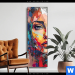Spannbild Abstraktes Frauenportraet Aurora Schmal Produktvorschau mit dem Bild Abstraktes Frauenporträt Aurora im Format Schmal.