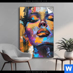 Spannbild Abstraktes Frauenportraet Dilara Hochformat Produktvorschau mit dem Bild Abstraktes Frauenporträt Dilara im Format Hochformat.