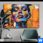 Spannbild Abstraktes Frauenportraet Dilara Querformat Produktvorschau mit dem Bild Abstraktes Frauenporträt Dilara im Format Querformat.