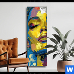 Spannbild Abstraktes Frauenportraet Gloria Schmal Produktvorschau mit dem Bild Abstraktes Frauenporträt Gloria im Format Schmal.