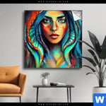 Spannbild Abstraktes Frauenportraet Hydra Quadrat Produktvorschau mit dem Bild Abstraktes Frauenporträt Hydra im Format Quadrat.