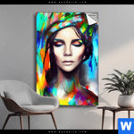 Spannbild Abstraktes Frauenportraet Scarlett Hochformat Produktvorschau mit dem Bild Abstraktes Frauenporträt Scarlett im Format Hochformat.