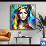 Spannbild Abstraktes Frauenportraet Scarlett Quadrat Produktvorschau mit dem Bild Abstraktes Frauenporträt Scarlett im Format Quadrat.