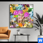 Spannbild Aeffchen Blumen Quadrat Produktvorschau mit dem Bild Äffchen & Blumen im Format Quadrat.