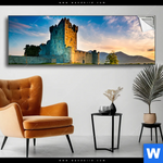 Spannbild Alte Burg Mit See Panorama Produktvorschau mit dem Bild Alte Burg mit See im Format Panorama.