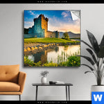 Spannbild Alte Burg Mit See Quadrat Produktvorschau mit dem Bild Alte Burg mit See im Format Quadrat.