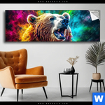 Spannbild Baer In Neonfarben Panorama Produktvorschau mit dem Bild Bär in Neonfarben im Format Panorama.